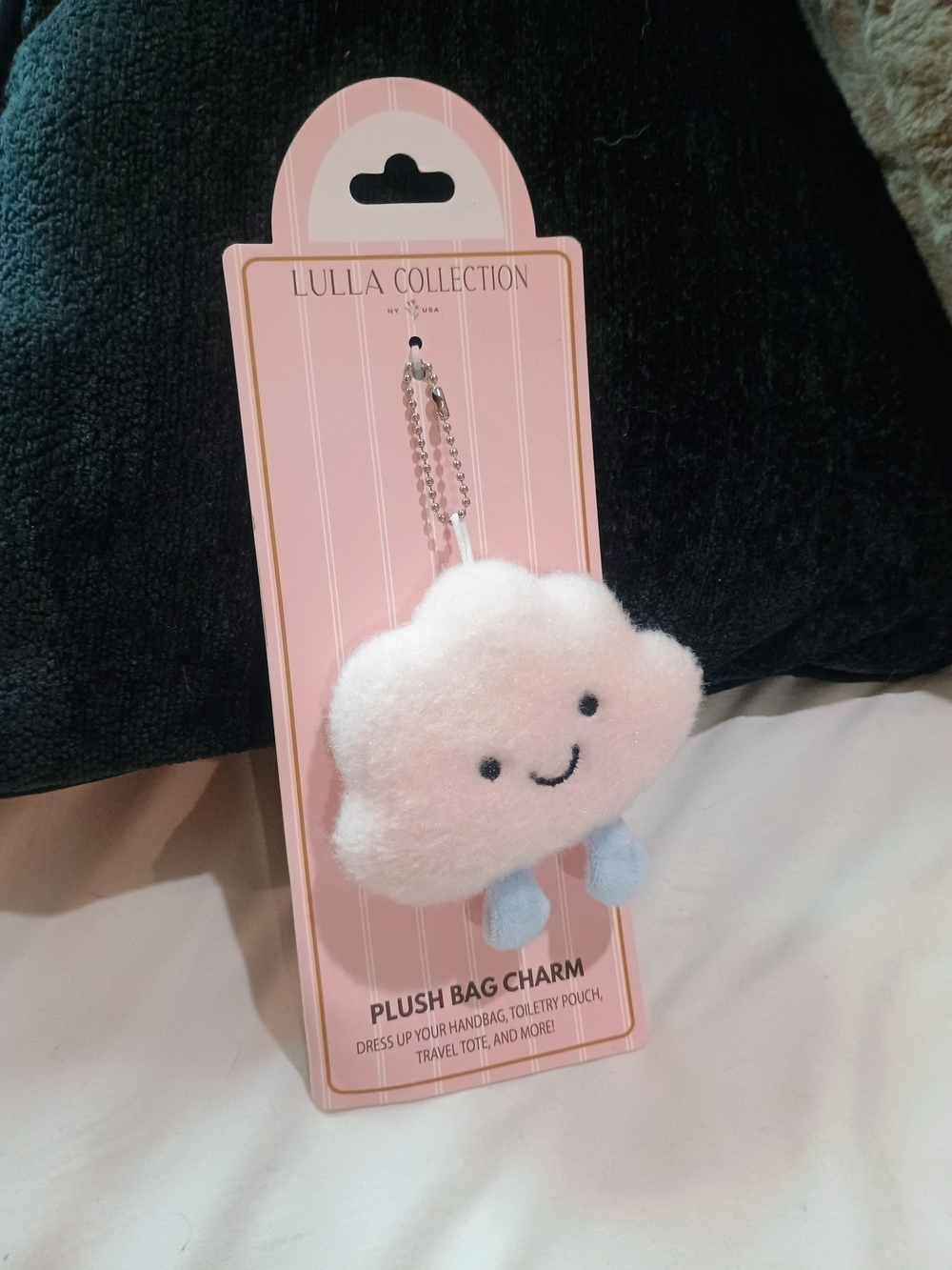 Adorable Lulla Collection Pink Plush Cloud Bag Charm Keychain